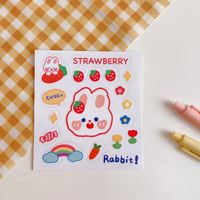 Ins Girl Heart Cute Cha Cha Bear Hand Account Stickers Strawberry Stickers Hand Ledger Decoration Material Pvc Cup Stickers sku image 9