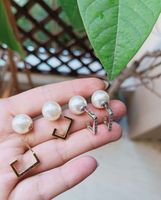 Simple Style Geometric Copper Plating Artificial Pearls Zircon Earrings 1 Pair main image 2