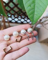 Einfacher Stil Geometrisch Kupfer Überzug Künstliche Perlen Zirkon Ohrringe 1 Paar main image 3