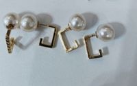 Simple Style Geometric Copper Plating Artificial Pearls Zircon Earrings 1 Pair sku image 1