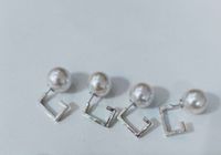 Style Simple Géométrique Le Cuivre Placage Perles Artificielles Zircon Des Boucles D'oreilles 1 Paire sku image 2
