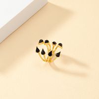 1 Piece Hip-hop Water Droplets Alloy Inlay Crystal Women's Rings main image 6