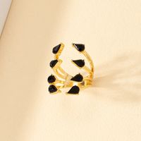 1 Piece Hip-hop Water Droplets Alloy Inlay Crystal Women's Rings main image 3