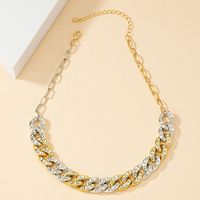 1 Piece Hip-hop Chains Print Alloy Inlay Rhinestones Women's Necklace main image 3