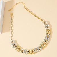 1 Piece Hip-hop Chains Print Alloy Inlay Rhinestones Women's Necklace main image 5