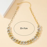 1 Piece Hip-hop Chains Print Alloy Inlay Rhinestones Women's Necklace main image 6