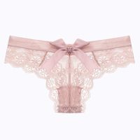 Solid Color Seamless Lace Low Waist Briefs Panties main image 3