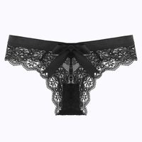 Solid Color Seamless Lace Low Waist Briefs Panties main image 4