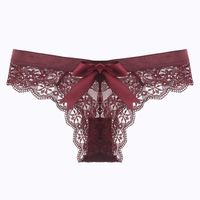 Solid Color Seamless Lace Low Waist Briefs Panties main image 1