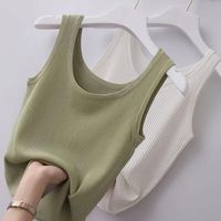 Femmes Camisole Débardeurs Bande De Base Couleur Unie main image 1