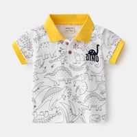 Casual Letter Dinosaur Cotton Blend T-shirts & Shirts main image 3