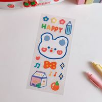 Ins Girl Heart Cute Cha Cha Bear Hand Account Stickers Strawberry Stickers Hand Ledger Decoration Material Pvc Cup Stickers sku image 1