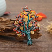 Retro Tree Alloy Inlay Rhinestones Unisex Brooches main image 4