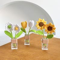 Handmade Creative Woven Sunflower Tulip Aromatherapy Pendant main image 3
