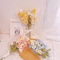 Handmade Linglan Bouquet Finished Wool Crochet Preserved Fresh Flower Bridal Bouquet Innovative Gift main image 3