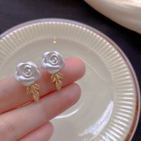 1 Pair Sweet Flower Alloy Plating Metal Women's Ear Studs sku image 11