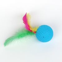 New Cat Self-play Toy Feather Golf Rustling Cat Teasing Ball Pet Supplies Wholesale sku image 2