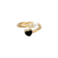 Fashion Heart Shape Stainless Steel Plating Artificial Pearls Bangle main image 6