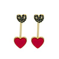 Fashion Letter Heart Shape Arrow Copper Plating Artificial Gemstones Ear Hook 1 Pair sku image 11