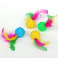 New Cat Self-play Toy Feather Golf Rustling Cat Teasing Ball Pet Supplies Wholesale main image 2