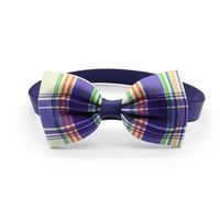 Mode Chien Chat Cravate Collier Accessoires Plaid Rayé Noeud Papillon Pour Animaux De Compagnie sku image 5