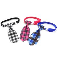 Fashion Pet Dog Cat Tie Collar Accessories Plaid Striped Pet Bow Tie main image 2
