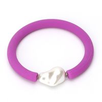 1 Piece Fashion Round Silica Gel Pearl Women's Bangle sku image 3