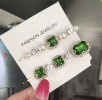 Simple Style Square Alloy Plating Inlay Rhinestones Pearl Hair Clip 1 Set sku image 2