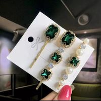 Simple Style Square Alloy Plating Inlay Rhinestones Pearl Hair Clip 1 Set sku image 3