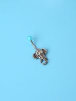 Retro Elephant Stainless Steel Inlay Artificial Pearls Belly Ring 1 Piece main image 9
