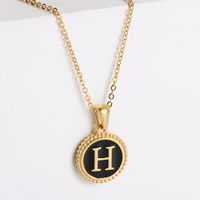Fashion Letter Stainless Steel Plating Pendant Necklace sku image 8