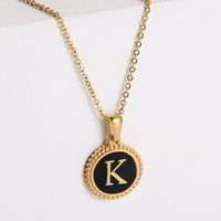 Fashion Letter Stainless Steel Plating Pendant Necklace sku image 11