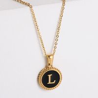 Fashion Letter Stainless Steel Plating Pendant Necklace sku image 12
