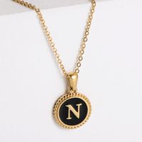 Fashion Letter Stainless Steel Plating Pendant Necklace sku image 14