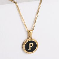 Fashion Letter Stainless Steel Plating Pendant Necklace sku image 16