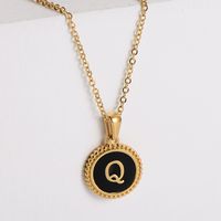 Fashion Letter Stainless Steel Plating Pendant Necklace sku image 17