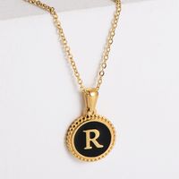 Fashion Letter Stainless Steel Plating Pendant Necklace sku image 18