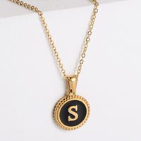 Fashion Letter Stainless Steel Plating Pendant Necklace sku image 19