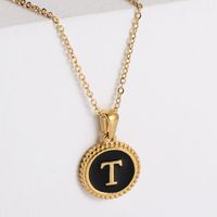 Fashion Letter Stainless Steel Plating Pendant Necklace sku image 20