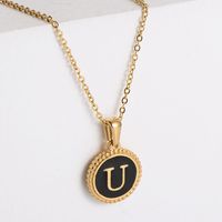 Fashion Letter Stainless Steel Plating Pendant Necklace sku image 21