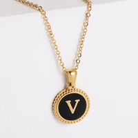 Fashion Letter Stainless Steel Plating Pendant Necklace sku image 22