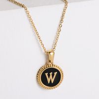 Fashion Letter Stainless Steel Plating Pendant Necklace sku image 23