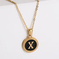 Fashion Letter Stainless Steel Plating Pendant Necklace sku image 24