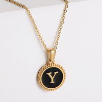Fashion Letter Stainless Steel Plating Pendant Necklace sku image 25