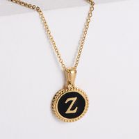 Fashion Letter Stainless Steel Plating Pendant Necklace sku image 26