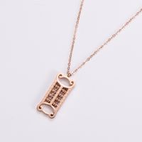 304 Stainless Steel 18K Gold Plated Rose Gold Plated Elegant Lady Plating Inlay Letter Star Heart Shape Zircon Pendant Necklace sku image 15