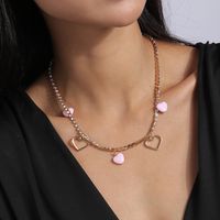 Sweet Heart Shape Alloy Inlay Rhinestones Women's Necklace main image 1