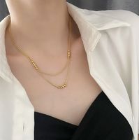 Fashion Geometric Titanium Steel Gold Plated Layered Necklaces main image 5