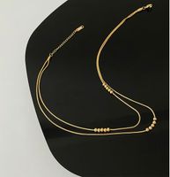 Fashion Geometric Titanium Steel Gold Plated Layered Necklaces main image 3