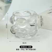 Cubo De Cepillo De Maquillaje Simple De Almacenamiento Nórdico De Vidrio Transparente Para Crear Decoración De Cristal sku image 3